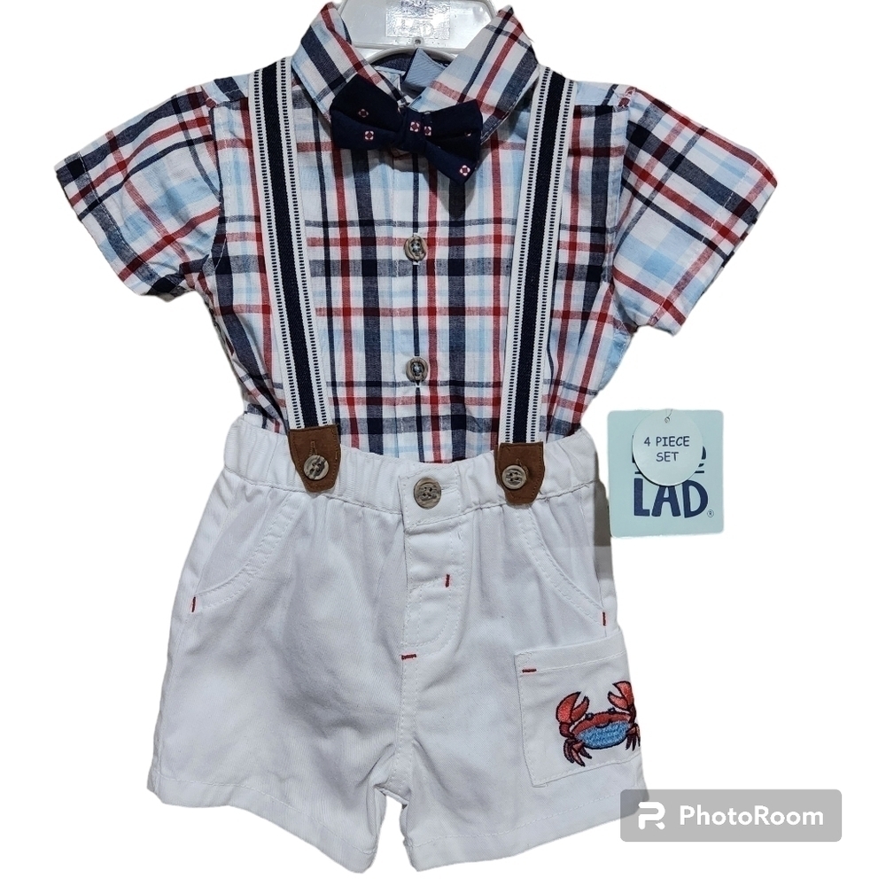 Little Lad Baby 4 Piece Short Set Size 6/9 mos NWT